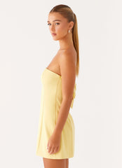 Mini vestido Honey Bow - Amarillo
