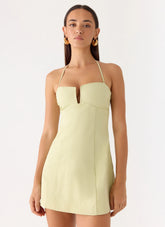 Vestido halter mini Leah - Salvia