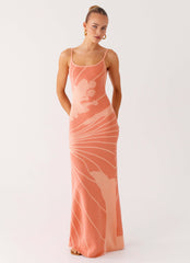 Vestido maxi de punto Bliss View - Melocotón