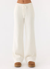 Pantalones de punto de tiro bajo Harrison - Marfil