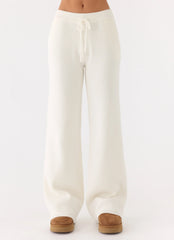 Pantalones de punto de tiro bajo Harrison - Marfil