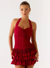 Top halter Someone Else - Cereza Oscura