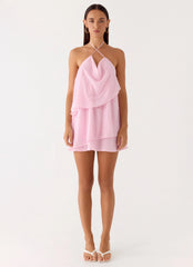 Mini vestido con abalorios On The Go - Rosa