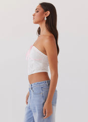 Top de bustier "Todo mi cariño" - Lazo rosa
