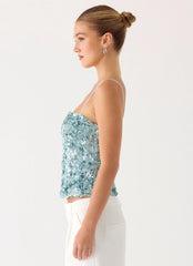 Top de lentejuelas Alayna - Aqua
