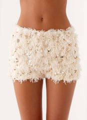 Minishorts con lentejuelas Candy - Blancos