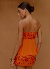 Top halter con abalorios Kenia - Naranja