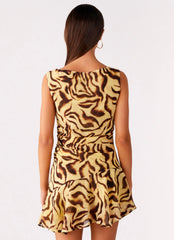 Minivestido asimétrico Maris - Estampado Laguna