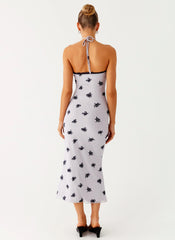 Vestido Midi Nestel Flock Halter - Lilás