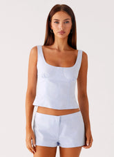 Top bustier Litoral - Azul