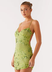 Minivestido con tirantes de lentejuelas Vietta - Lima
