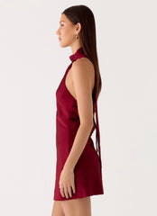 Minivestido Keena con pañuelo - Burdeos