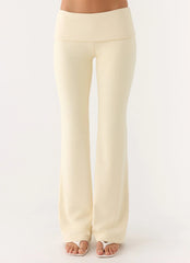 Pantalones de tiro bajo Renae - Amarillo bebé