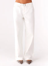Texas Low Rise Denim Jeans - White