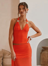 Top Blaze Halter - Rojo Fuego