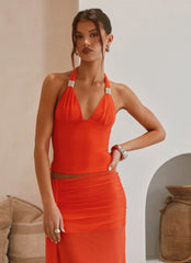 Top Blaze Halter - Rojo Fuego