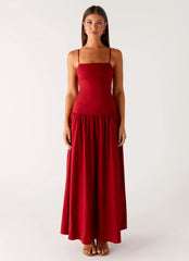 Vestido Maxi Vince Cami - Vermelho Escuro