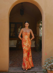 Maxivestido Carmen - Estampado floral atardecer