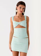 Top de encaje Lea - Azul