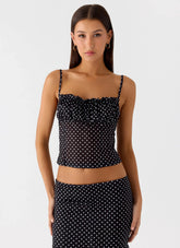 Top Buffy - Negro con lunares