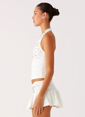 Top Frente Única Vegas Nights - Branco