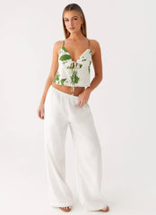 Top camisola Faela Cotton - Verdant Bloom