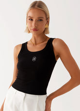 Camiseta sin mangas distintiva - Negra