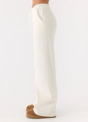 Pantalones de punto de tiro bajo Harrison - Marfil