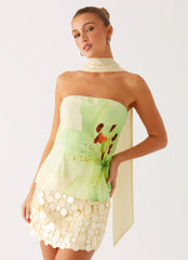 Top Blaise com Lenço - Floral Amarelo
