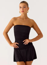 Minivestido sin tirantes Meridella - Negro