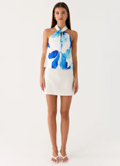 Top tipo pañuelo Maddox - Estampado cerúleo