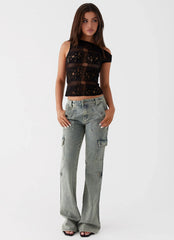 Zephee Flare Jeans - Mezclilla Lavada