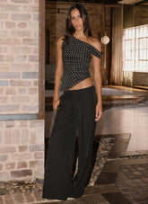 Pantalones de traje Samuel de tiro bajo - Negro