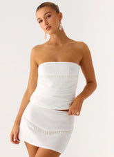 Top de abalorios Perfect Celebrity - Blanco