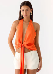 Top Halter Espalda Abierta - Naranja