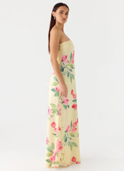 Vestido largo sin tirantes Bronte - Lemon Soleil