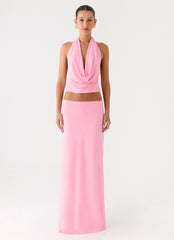 Top de cuello vuelto Ashi - Rosa