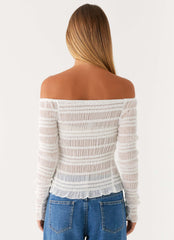 Top fruncido con hombros descubiertos Golden One - Blanco