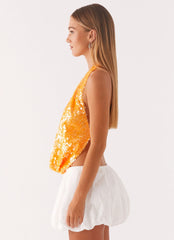 Top Halter con cuello desbocado Rio Dreams - Naranja