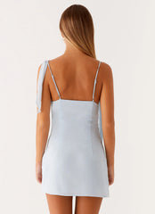 Minivestido Lily con cuentas - Azul pastel