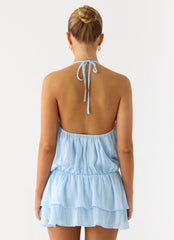 Minivestido Parade Halter - Azul Bebé