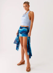 Minifalda Tigerlily - Floral Turquesa