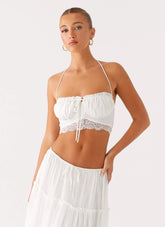 Top halter Evi - Marfil