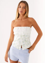 Top Solar - Estampado floral ditsy vintage