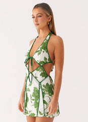 Minivestido Sonnet de algodón - Flores Verdant