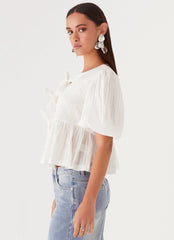 Top con nudo Western Wind - Blanco