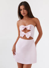 Vestido Curto com Laço Girl Crush - Rosa