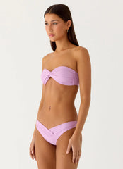 Top de bikini tipo bandeau Delta - Lavanda