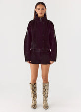 Chaqueta de ante sintético Marlow - Negra