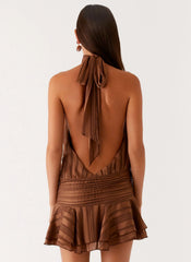 Minivestido de gasa Willow - Chocolate